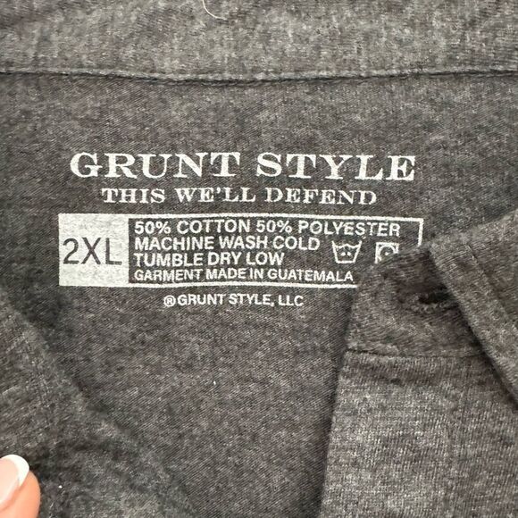 Grunt Style Men's Polo Shirt - Black and Gray Size 2XL - Picture 2 of 8